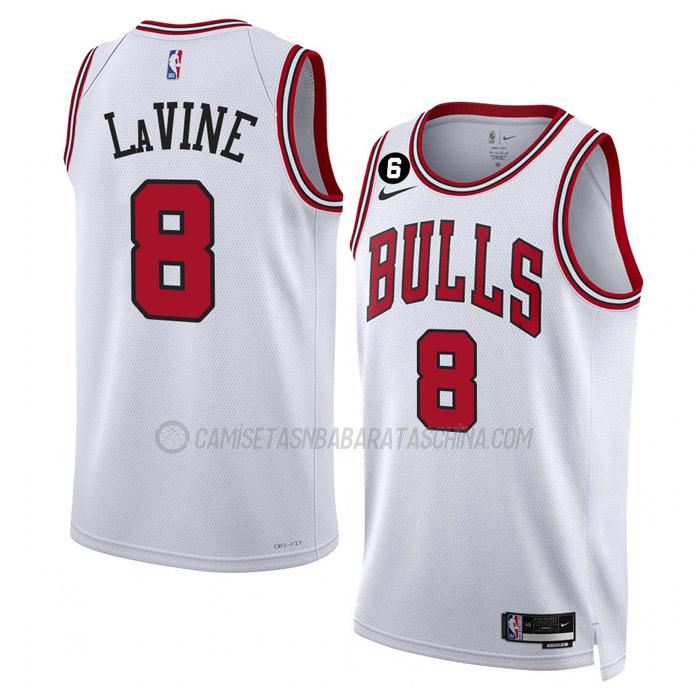 camiseta zach lavine chicago bulls de 8 hombre association edition 2023 blanco