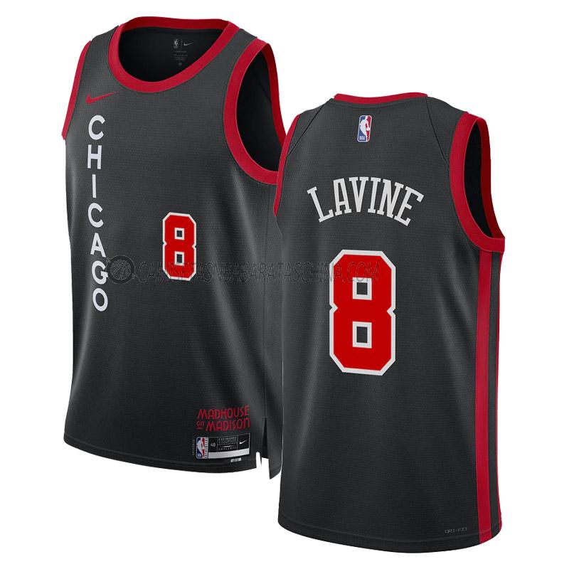 camiseta zach lavine chicago bulls de 8 hombre city edition 2023-24 negro