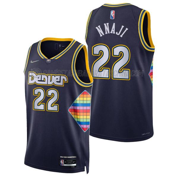 camiseta zeke nnaji denver nuggets de 22 hombre city edition 2022 azul marino