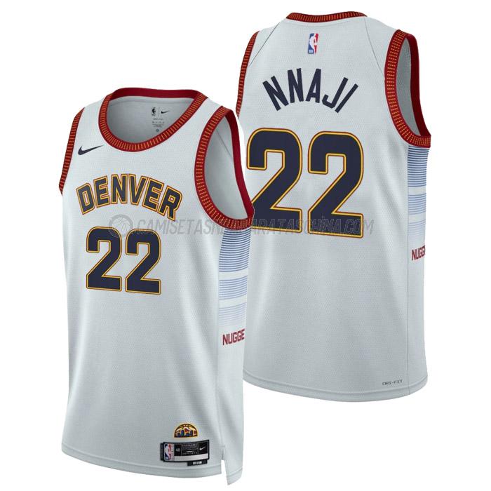 camiseta zeke nnaji denver nuggets de 22 hombre city edition 2023 blanco