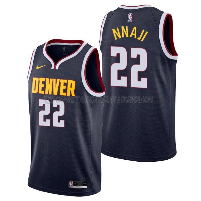 camiseta zeke nnaji denver nuggets de 22 hombre icon edition 2023 azul marino