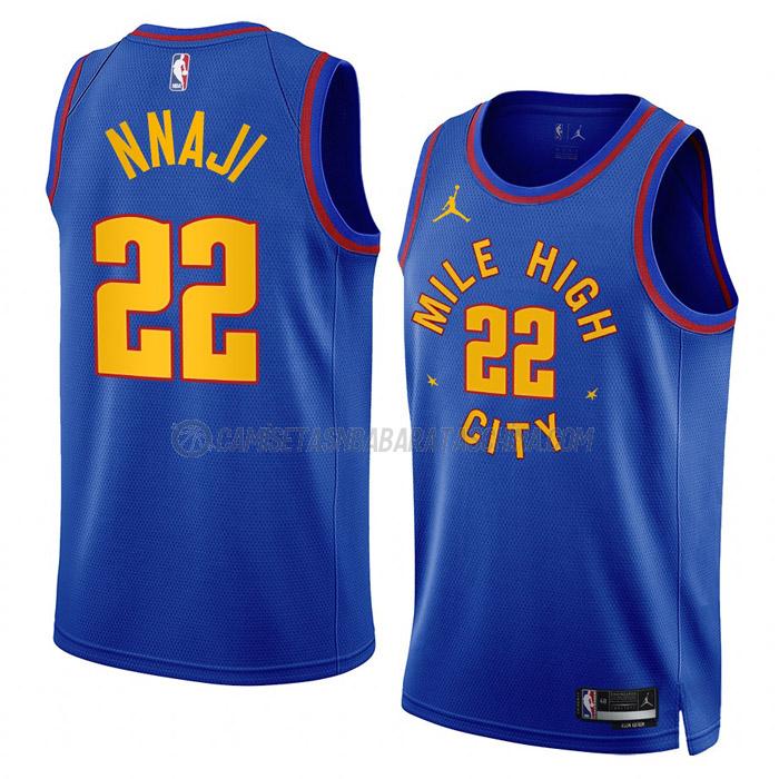 camiseta zeke nnaji denver nuggets de 22 hombre statement edition 2023 azul