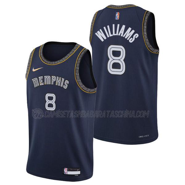 camiseta ziaire williams memphis grizzlies de 8 hombre city edition 2022 azul marino