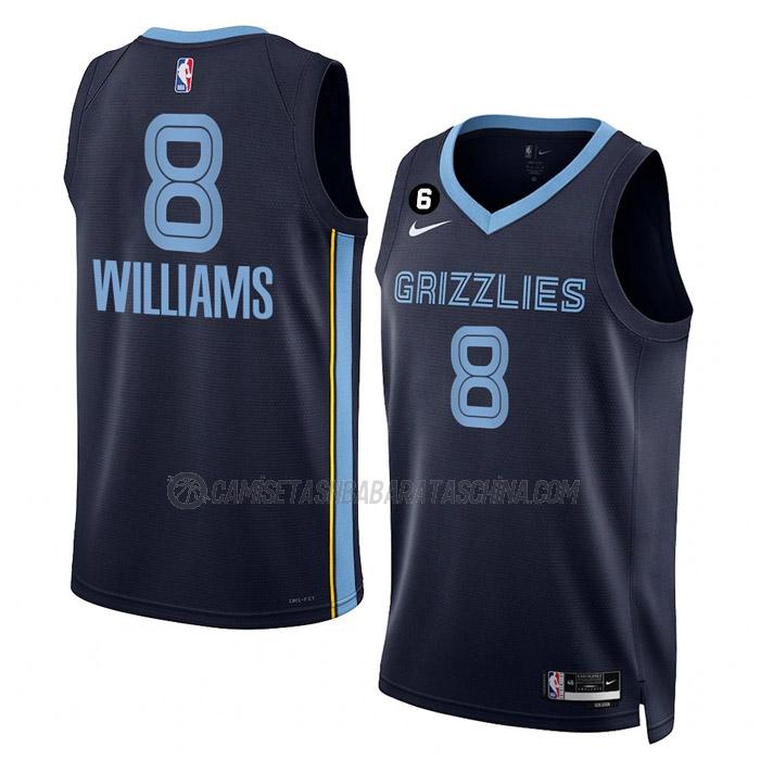 camiseta ziaire williams memphis grizzlies de 8 hombre icon edition 2023 azul marino