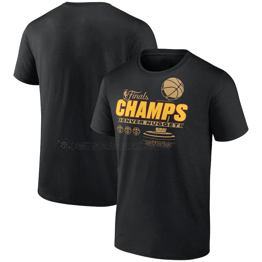 camisetas denver nuggets de 23621a10 hombre nba champs 2022-23 negro