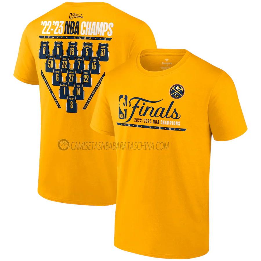 camisetas denver nuggets de 23621a28 hombre nba champs 2022-23 amarillo