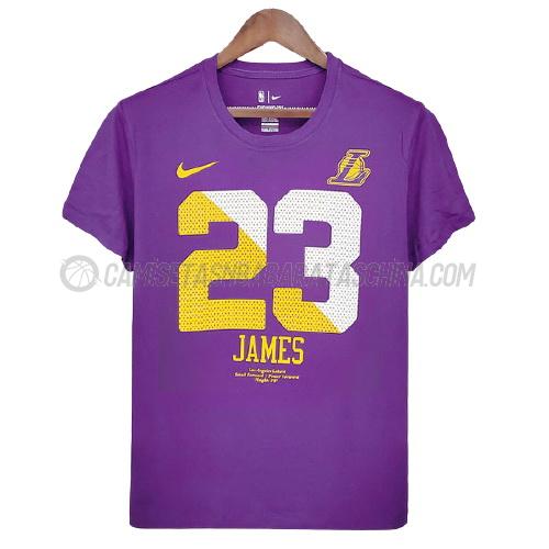 camisetas lebron james los angeles lakers de ts21 púrpura