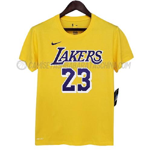 camisetas lebron james los angeles lakers de ts25 amarillo