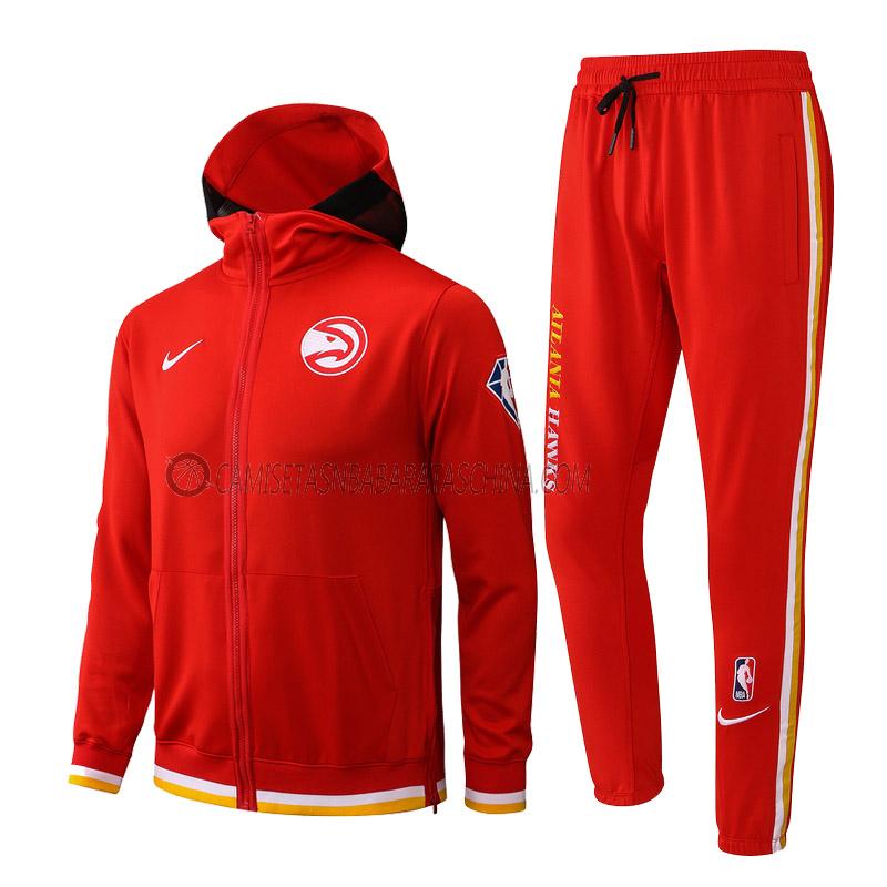 chaqueta con capucha atlanta hawks de hombre ccc011 2022 rojo