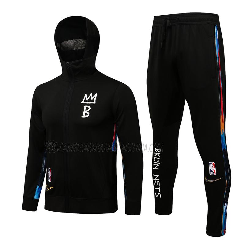 chaqueta con capucha brooklyn nets de hombre ccc001 2023 negro