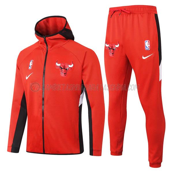 chaqueta con capucha chicago bulls de 2023 rojo