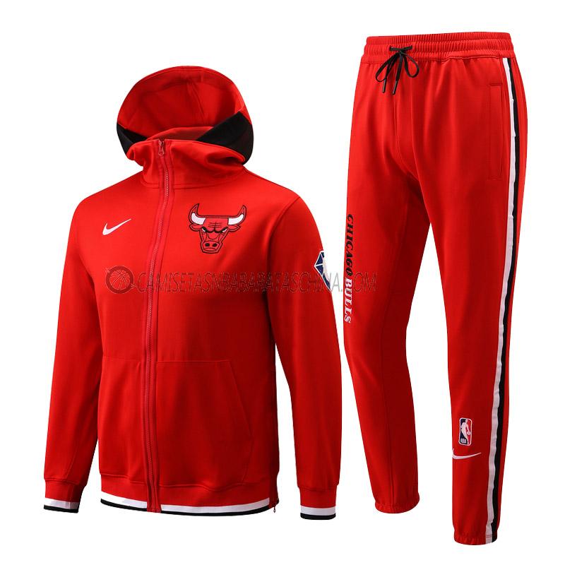 chaqueta con capucha chicago bulls de hombre ccc007 2022 rojo