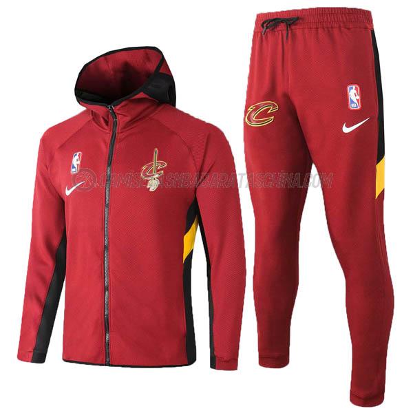 chaqueta con capucha cleveland cavaliers de 2023 rojo