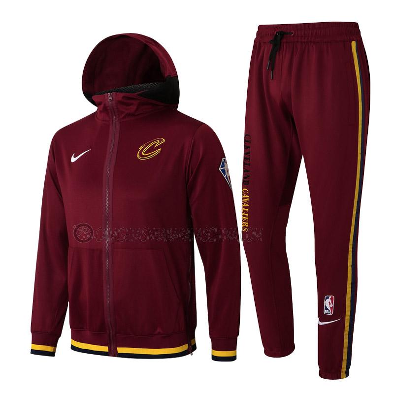 chaqueta con capucha cleveland cavaliers de hombre ccc016 2022 rojo