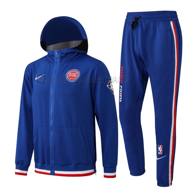 chaqueta con capucha detroit pistons de hombre ccc022 2022 azul