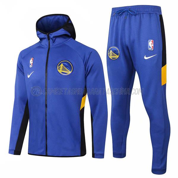 chaqueta con capucha golden state warriors de 2023 azul