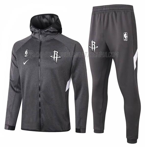 chaqueta con capucha houston rockets de 2023 negro