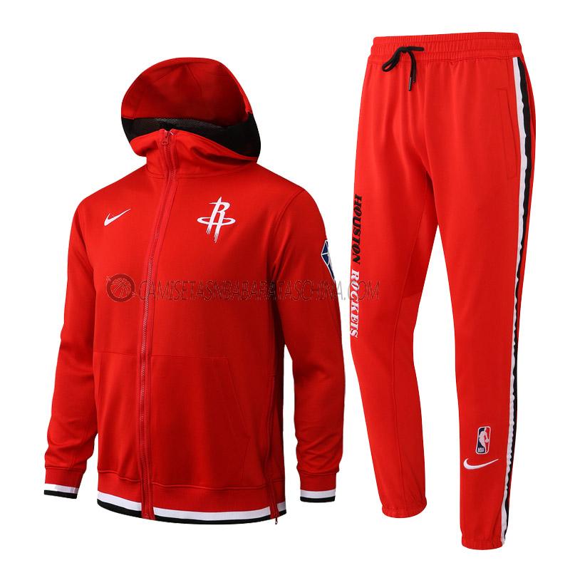 chaqueta con capucha houston rockets de hombre ccc012 2022 rojo