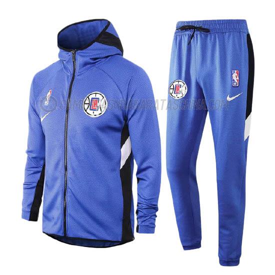 chaqueta con capucha los angeles clippers de 2023 azul