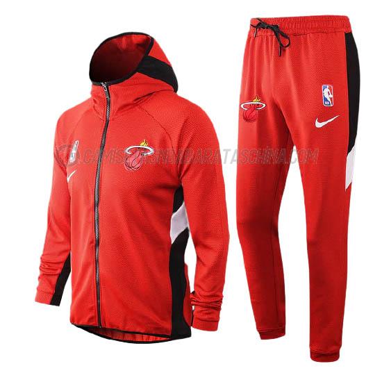 chaqueta con capucha miami heat de 2023 rojo