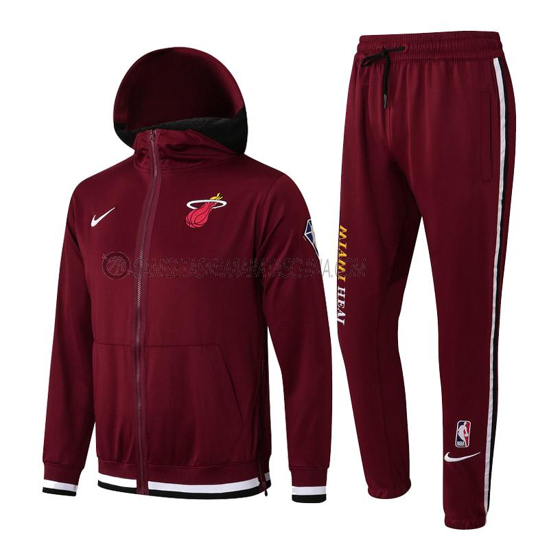 chaqueta con capucha miami heat de hombre ccc013 2022 rojo