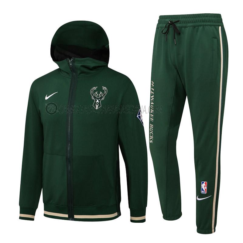 chaqueta con capucha milwaukee bucks de hombre ccc023 2022 verde