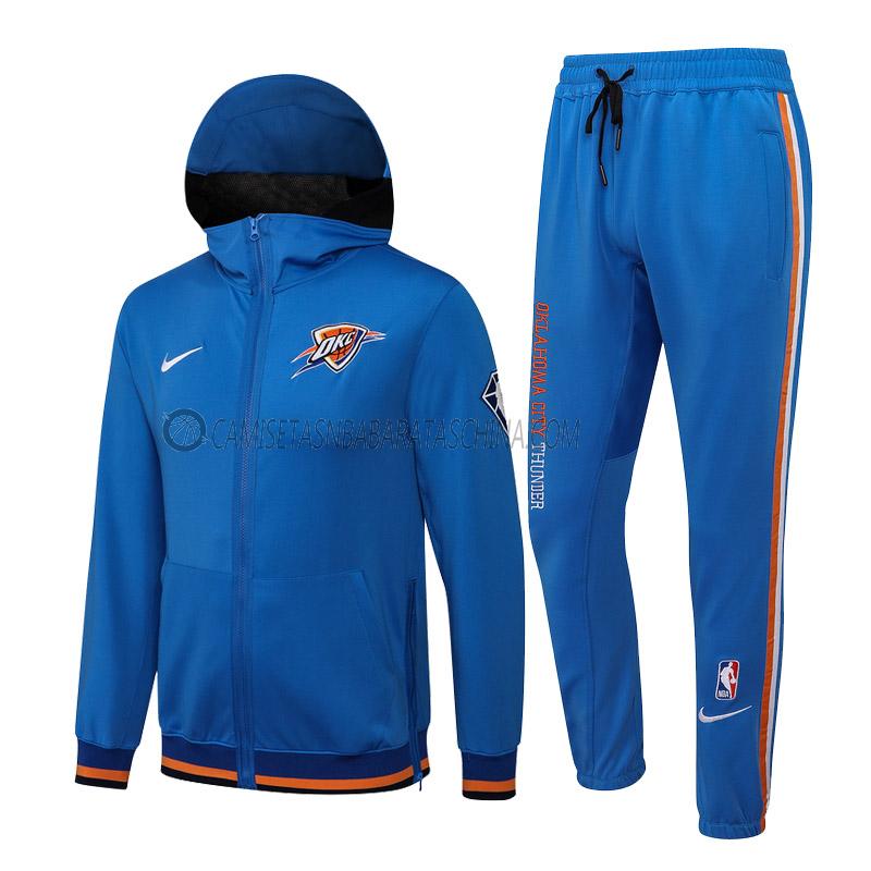 chaqueta con capucha oklahoma city thunder de hombre ccc030 2022 azul