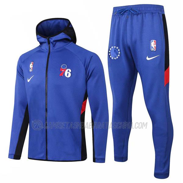 chaqueta con capucha philadelphia 76ers de 2023 azul