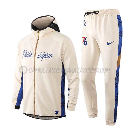 chaqueta con capucha philadelphia 76ers de 2023 blanco