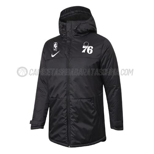 chaqueta de algodón philadelphia 76ers de 2023 negro