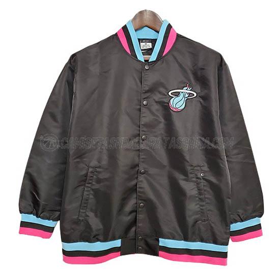 chaqueta de beisbol miami heat de 2021 negro