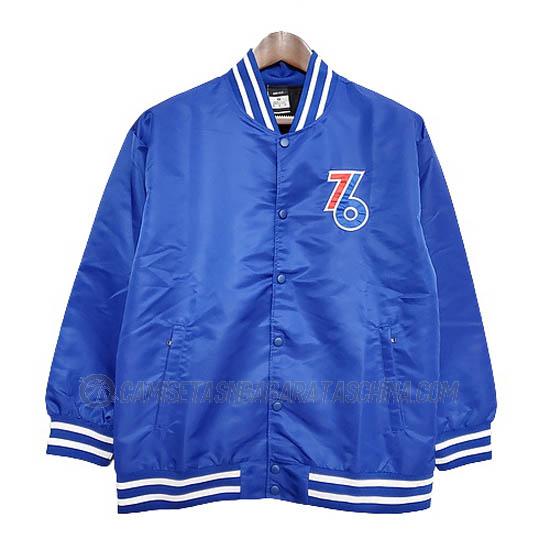 chaqueta de beisbol philadelphia 76ers de 2021 azul