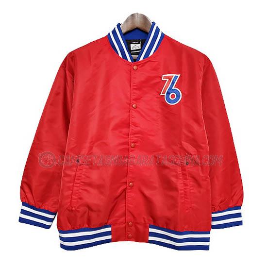 chaqueta de beisbol philadelphia 76ers de 2021 rojo