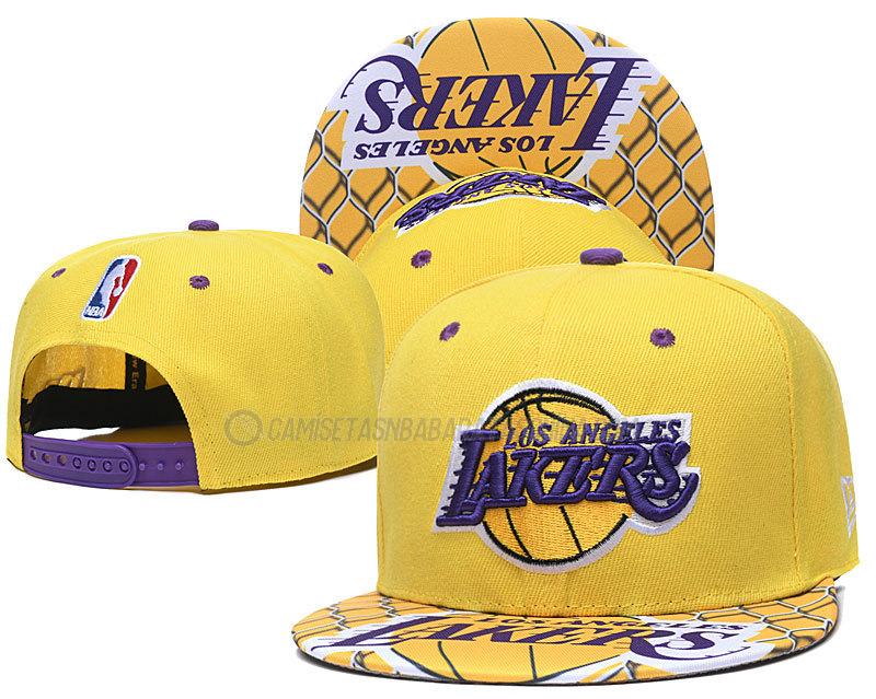 gorras de hip hop los angeles lakers de chh63 amarillo