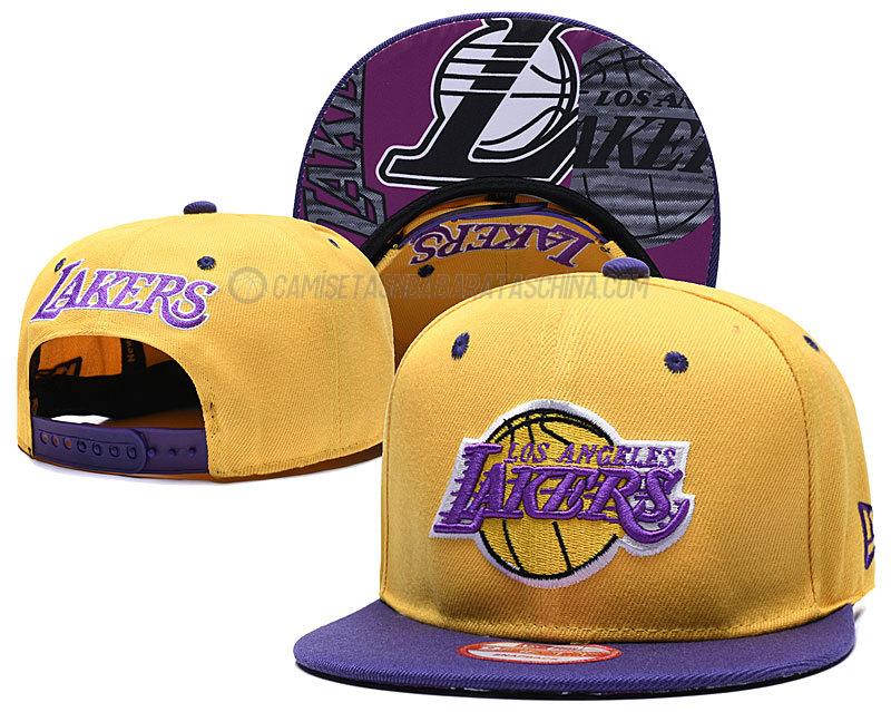 gorras de hip hop los angeles lakers de chh73 amarillo