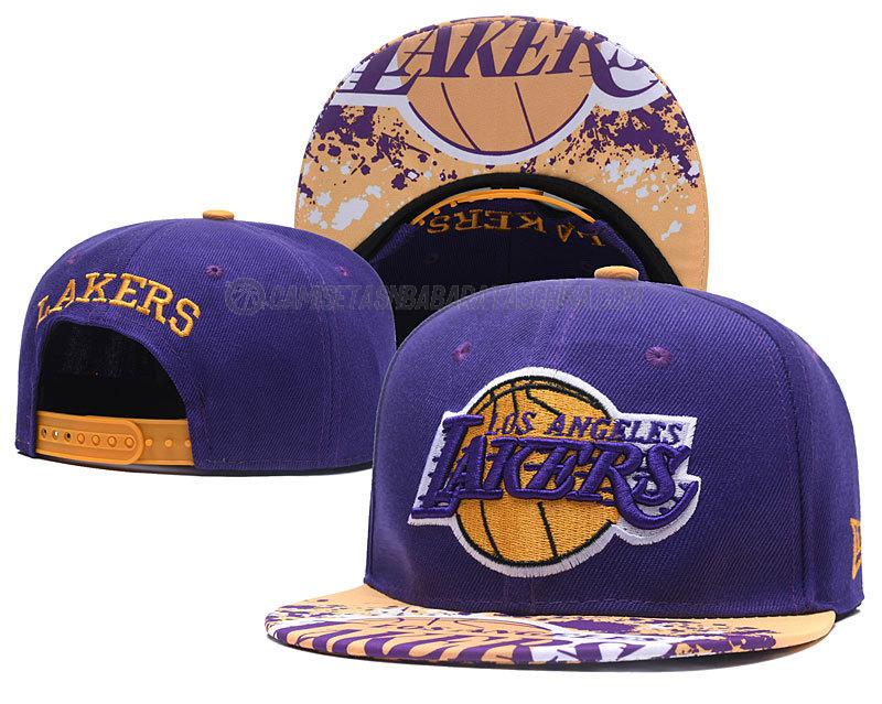 gorras de hip hop los angeles lakers de chh74 púrpura