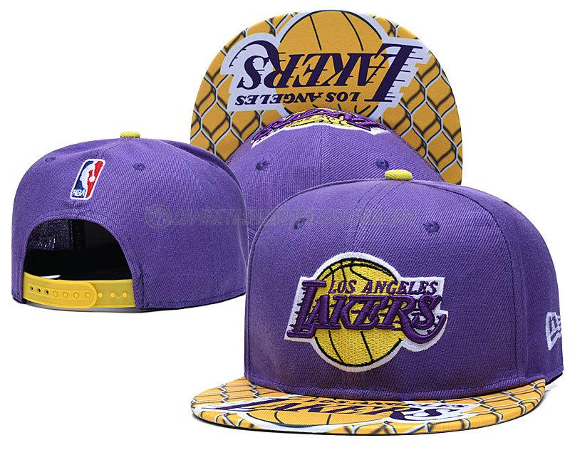 gorras de hip hop los angeles lakers de chh84 púrpura