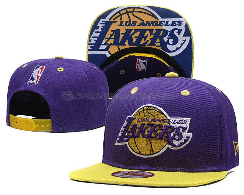 gorras de hip hop los angeles lakers de chh85 púrpura