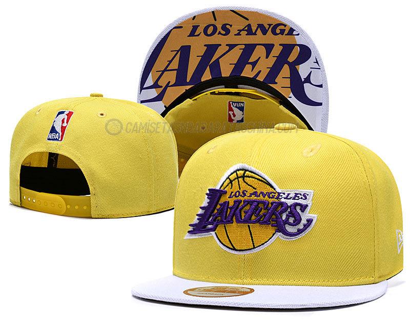 gorras de hip hop los angeles lakers de chh86 amarillo