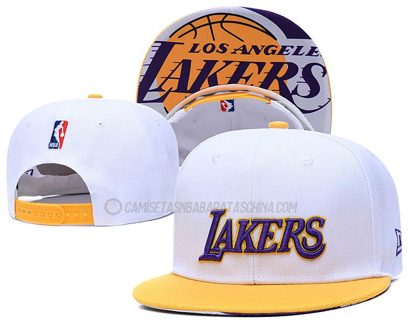 gorras de hip hop los angeles lakers de chh87 blanco