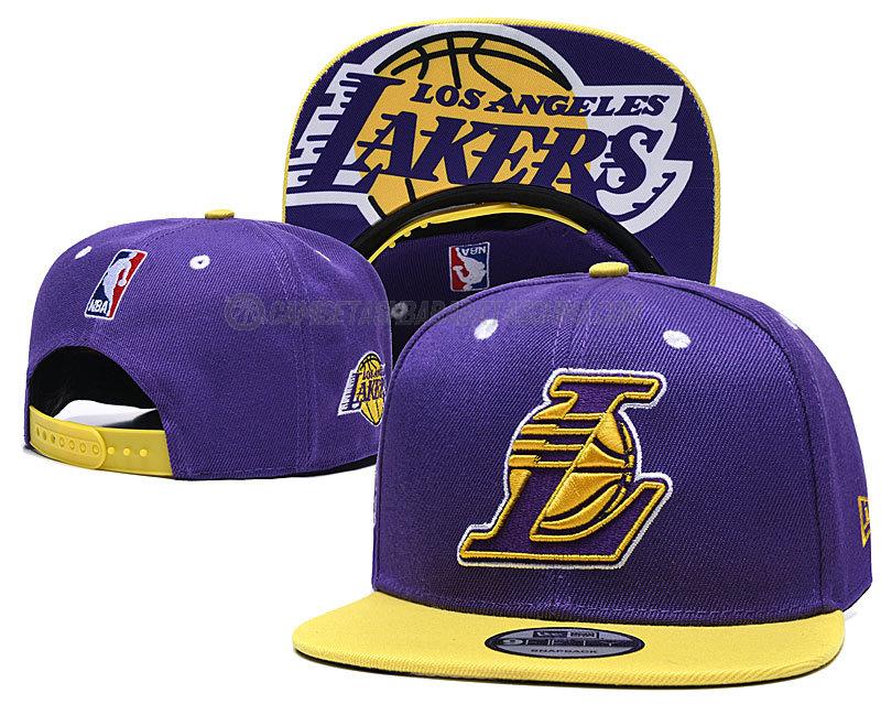 gorras de hip hop los angeles lakers de chh91 púrpura