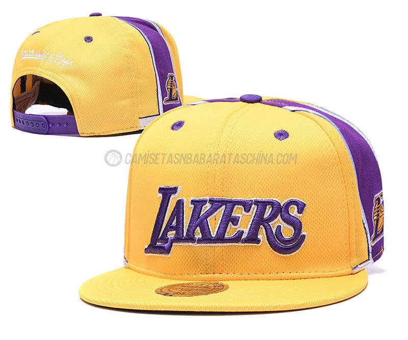 gorras de hip hop los angeles lakers de chh92 amarillo