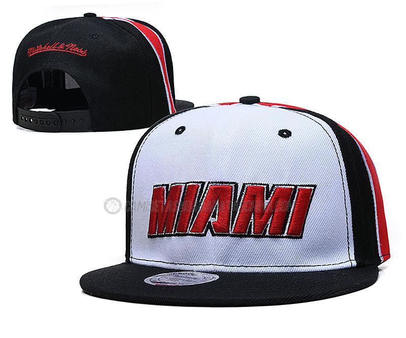 gorras de hip hop miami heat de chh148 blanco negro