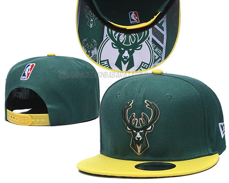 gorras de hip hop milwaukee bucks de chh150 verde