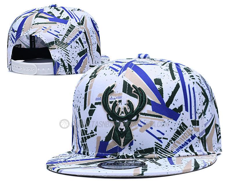 gorras de hip hop milwaukee bucks de chh153 blanco