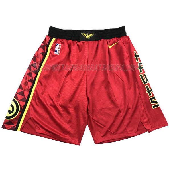 pantalones cortos de baloncesto atlanta hawks de 2016-19 rojo