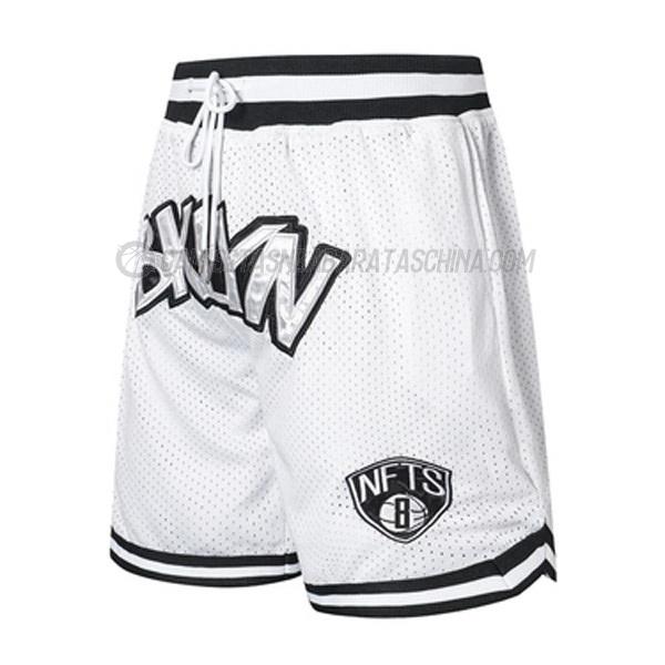 pantalones cortos de baloncesto brooklyn nets de just don blanco