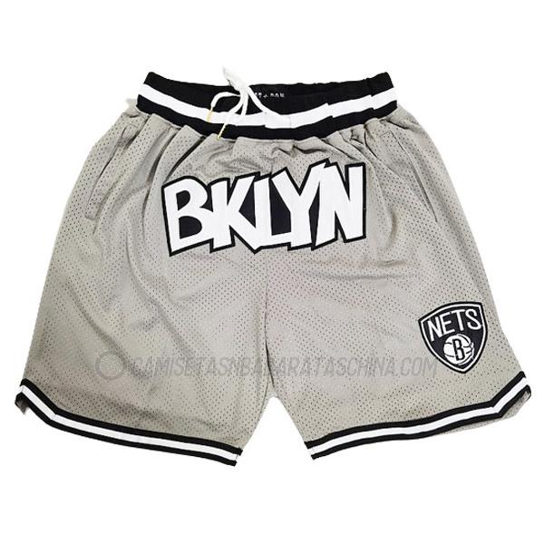 pantalones cortos de baloncesto brooklyn nets de just don gris