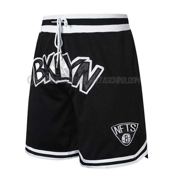 pantalones cortos de baloncesto brooklyn nets de just don negro