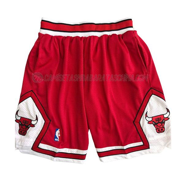 pantalones cortos de baloncesto chicago bulls de con bolsillo rojo